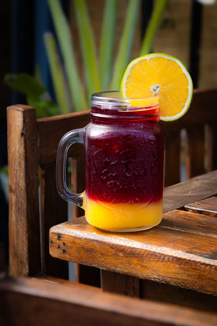 Suco em pote de vidro